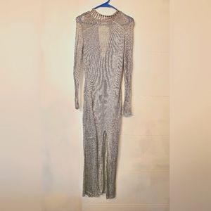 Fashion Nova Metallic see-through long dress small